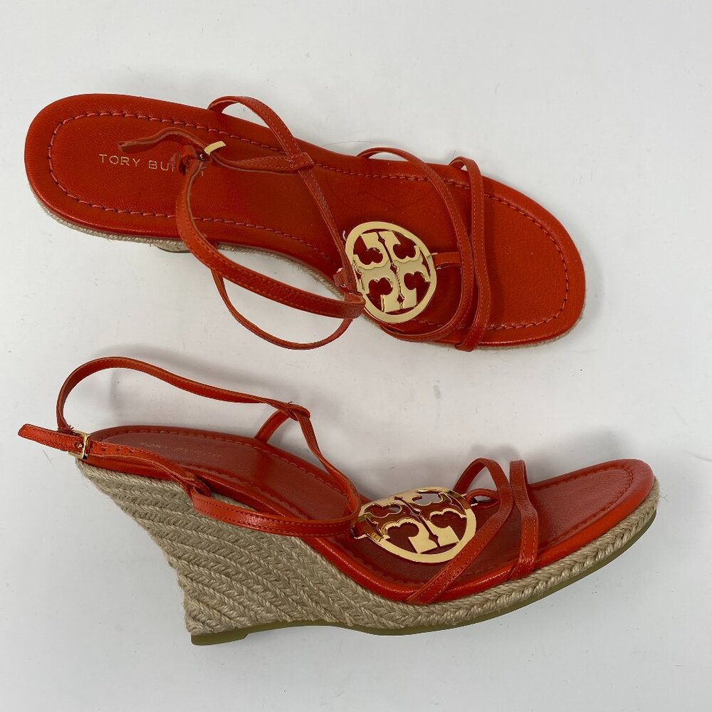 NEW tory burch capri miller espadrille wedge sandals